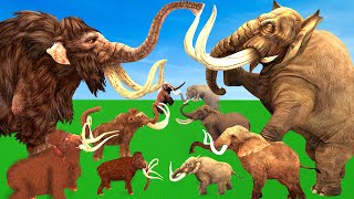 10 Woolly Mammoth Vs 10 Mastodon Vs Elephant Vs Monster Lion Prehistoric Mammals Animals Epic Battle [upl. by Paderna494]