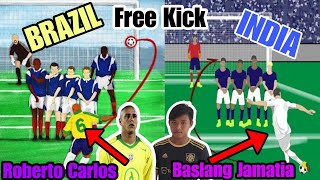 The Ultimate FreeKick Showdown Roberto Carlos Brazil vs Roberto Carlos of Tripura [upl. by Edmond]