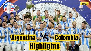 Argentina Vs Colombia Highlights LastMinute Goal Secures Argentinas 16th Copa America Title [upl. by Arny]