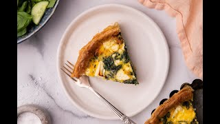 Simple amp Tasty Spinach Quiche Recipe [upl. by Accisej]