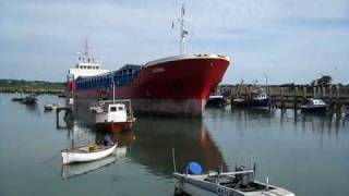 Coaster quotLeonaquot leaves Rye Harbour  July 9th 2010 [upl. by Alaet]