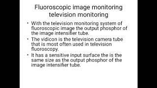 3rd Lecture Fluoroscopy Television Camera Tube BS Radiology 3rd Semester By Miss Umbareen Didar [upl. by Clynes]