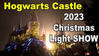 Hogwarts 2023 Christmas Light Show  Universal Studios Hollywood [upl. by Nnairrek811]