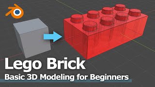 How to make Blender Lego Brick Basic 3D Modeling for Beginners  Part 1 [upl. by Winter861]