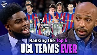 Thierry Henry Jamie Carragher amp Micah Richards Rank the Top5 UCL Teams Ever  CBS Sports Golazo [upl. by Onirotciv]