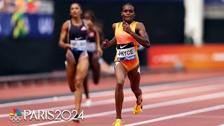 Nickisha Pryce puts up FASTEST TIME OF 2024 in womens 400m at London Diamond League  NBC Sports [upl. by Aiym]