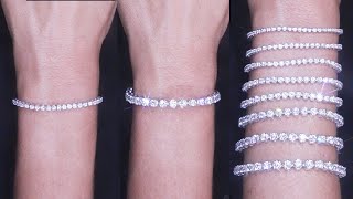 Diamond Tennis Bracelet Size Comparison With Prices 5 Carat vs 3 Ct 10 8 7 4 2 1 amp Tutorial [upl. by Jud]