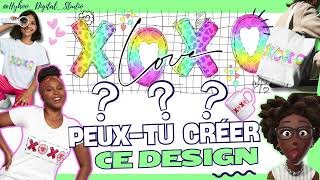 Créez un design quotDoodlequot sur Canva Spécial St ValentinModèle Gratuit pour print on demand [upl. by Wan870]