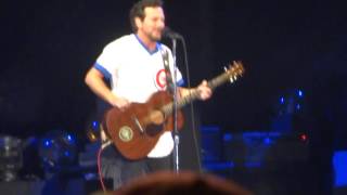 Pearl Jam  All the Way Eddie Vedder Cubs song w Ernie BanksLiveWrigley FieldChicagoIL71913 [upl. by Mariann]