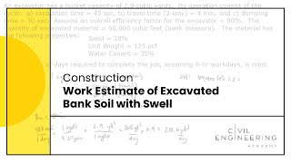 ConstructionWork Estimate of Excavated Bank Soil with Swell [upl. by Inerney485]