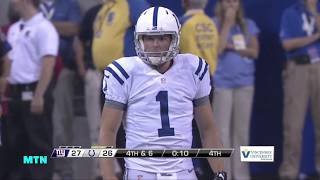 Pat McAfees 64 Yard Field Goal Attempt 2014 [upl. by Wilfred778]