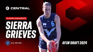 2024 AFLW Draft  Sierra Grieves Player Highlights [upl. by Naie]