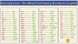 300 Commonly Confused Homophones in English from A to Z [upl. by Einnob]