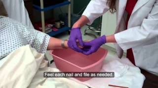 CNA ESSENTIAL SKILLS  Fingernail Care 517 [upl. by Dymphia]