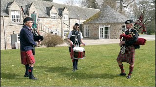 Green Hills set by members of Banchory Pipe Band playing at Crathes Castle over Easter 2023 [upl. by Lav]