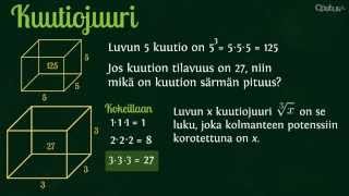 MAB3 Kuutiojuuren määritelmä ja esimerkkejä [upl. by Ailel]