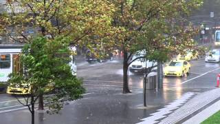 Heavy rain hitting Melbournes CBD [upl. by Antonin]