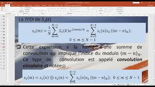 Cours N°3 sur la Transformée de Fourier Discrète et FFT et la convolution circulaire Master1 TNS [upl. by Zacharie629]