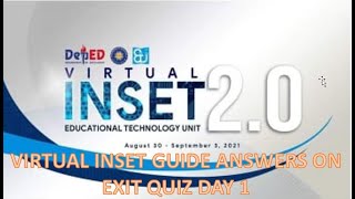 VINSETDAY 1Guide answers in Exit Quizzes [upl. by Annahs882]