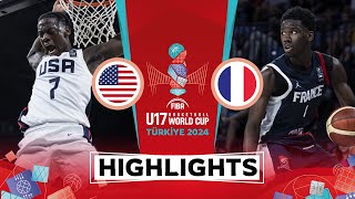 USA 🇺🇸 vs France 🇫🇷  Highlights  FIBA U17 Basketball World Cup 2024 [upl. by Polloch]