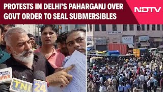 Agitated Hotel Owners Protest Against Govt Order To Seal Submersibles In Delhis Paharganj [upl. by Nylyoj990]