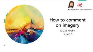 Poetry Skills how to comment on imagery [upl. by Borries]