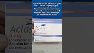 Aclasta infusion  Zoledronic acid  injection medicine novartis [upl. by Nannette]