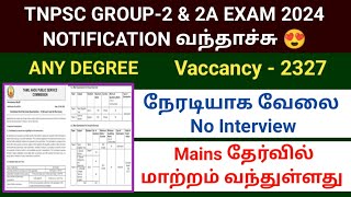 TNPSC GROUP 2 2A Notification 2024  TNPSC group42 2a apply online notification released group2 [upl. by Emmet511]