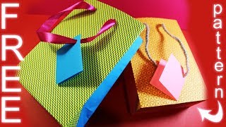 Gift Bag  Paper Bag Diy  Free Pattern  Torebka na Prezent z Papieru  Darmowy Szablon 85 [upl. by Cline720]