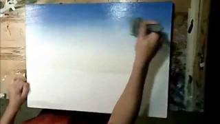 Art Lesson How to paint a sky using acrylics [upl. by Airdnahs161]