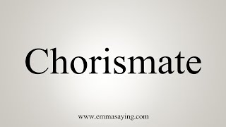 How To Say Chorismate [upl. by Jodi]