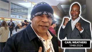 Mike Tyson Pays Tribute To The Late Carl Weathers At LAX [upl. by Shantee]