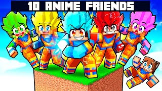 10 FRIENDS On ONE ANIME BLOCK in Minecraft [upl. by Larrie777]