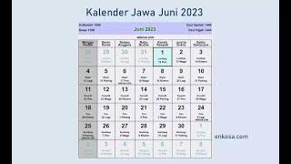 Kalender Jawa Bulan Juni 2023 Lengkap [upl. by Talya]