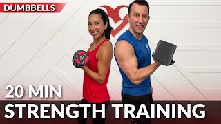 20 Min Strength Training at Home  No Repeat Full Body Dumbbell Workout for Women amp Men with Weights [upl. by Neville870]