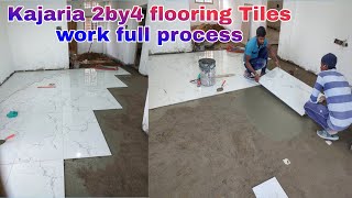 Kajaria 2by4 flooring tiles work full process location Medak telugutilesworkbablu [upl. by Llerraj]