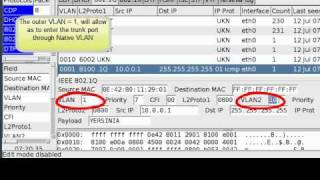 vlan hopping using Yersinya on BackTrack [upl. by Assirhc]