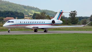 Powerful TakeOff Bombardier Global 7500 in Beautiful Livery from Bern [upl. by Pirozzo]