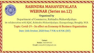 Rabindra Mahavidyalaya Webinar Series no12 [upl. by Vanden510]