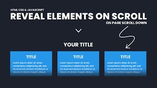 Reveal Website Elements On Scroll  On Page Scroll Down  Using HTML CSS amp Javascript [upl. by Harris684]