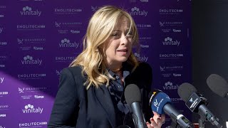 Il premier Giorgia Meloni al Vinitaly 2023 [upl. by Aynam]