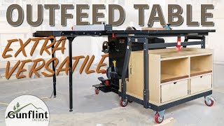 Tablesaw Outfeed Table with TTrack amp Storage Cabinet [upl. by Haukom401]