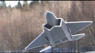 RCPowers design F22 Raptor RC Depron Thrust vectoring first flights 2 [upl. by Langley]