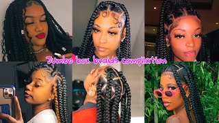 Jumbo Box Braids For Black Women 😍🦋 [upl. by Ikaz]