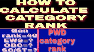 how to calculate category ews obc sc st pwd rank in jee mainsgeneral rank vs category rankjeemains [upl. by Ahseuqram706]