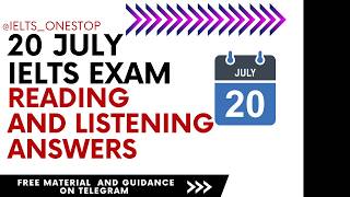 20 July ielts reading and listening answers 20 July 2024 ielts exam review ielts reading answers [upl. by Nored]