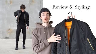 Alpha Industries MA1 Bomber Jacket slim  Review amp Styling [upl. by Harcourt]