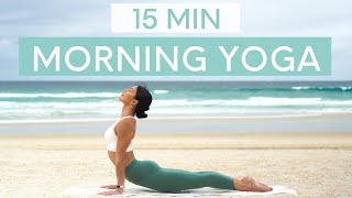 15 MIN MORNING YOGA FLOW  Wake Up amp Feel Energised [upl. by Ahseid]