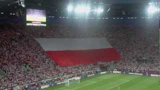 Euro 2012 Polska  Czechy hymn i wielka białoczerwona flaga [upl. by Francene]