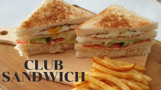 How To Make Club Sandwich At HomeClub Sandwich RecipeEasy Club Sandwich [upl. by Mathian800]